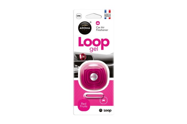 Ambientador gel para coche AROMA CAR LOOP - Red fruits (Frutas rojas)