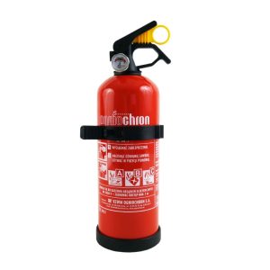 Extintor en Polvo ABC con mánometro y fijador de pared, 1 kg