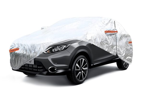 Cobertor reflectivo para coche, color ALUMINIO, con cierre, 120g algodón, talla: SUV/VAN L