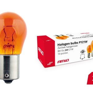 10 unid. Bombillas halógenas PY21W BA15s 24V 21W AMBER.