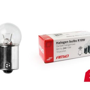 10 unid. Bombillas halógenas R10W BA15s 24V.
