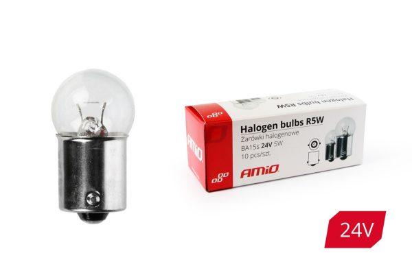 10 unid. Bombillas halógenas R5W BA15s 24V.