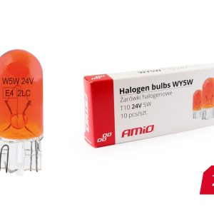 10 unid. Bombillas halógenas WY5W T10 5W W2.1x9.5d AMBER 24V.