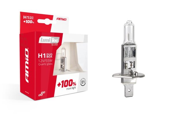 Kit halógenos LumiTec SILVER +100% H1 12V 55W DUO BOX