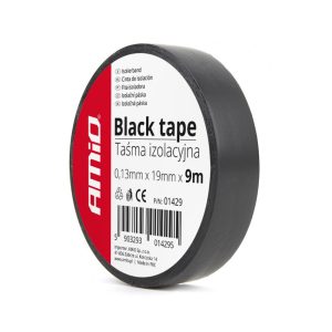 Cinta aislante negra, 19mm x 9m (12 unid. en un paquete)