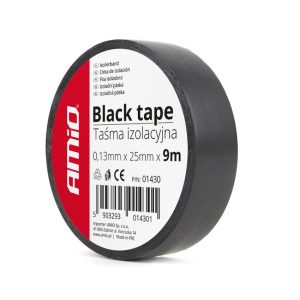 Cinta aislante negra , 25mm x 9m (9 unid. en empaque)