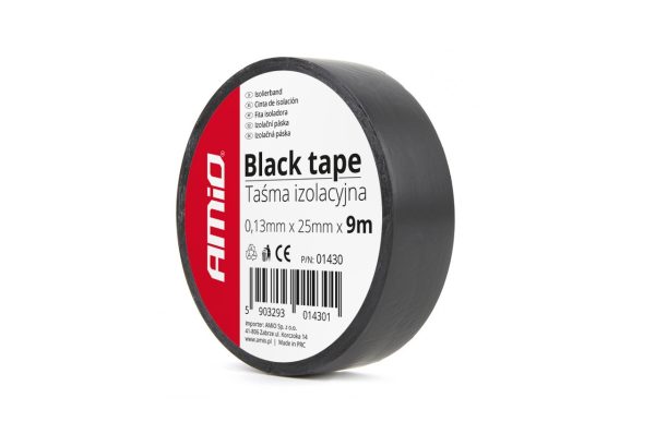Cinta aislante negra , 25mm x 9m (9 unid. en empaque)
