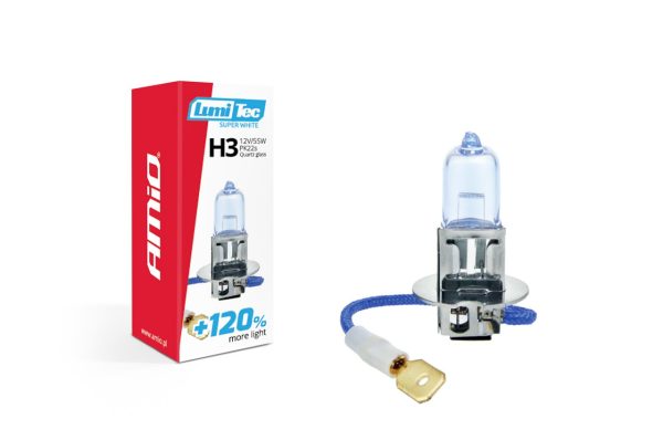 Bombilla halógena H3 12V 55W LumiTec SuperWhite +120%