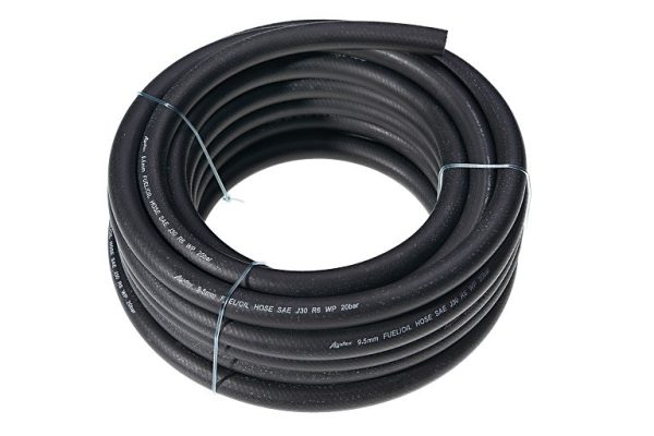 Manguera de goma para combustible, reforzado 3-capas fi 6,3 mm/1 m (10m en rollo)