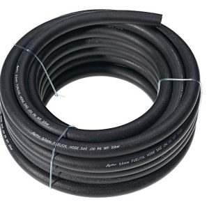 Manguera de goma para combustible, reforzado 3-capas fi 9,5 mm/1 m (10m en rollo)