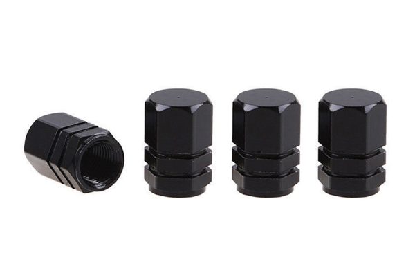 Tapones de aluminio para válvula color negro 4 unid.