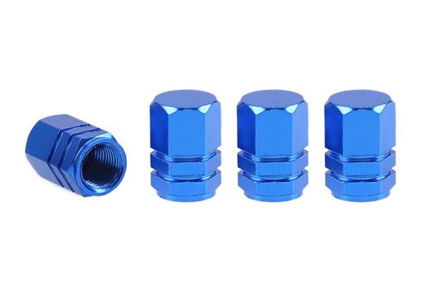 Tapones de aluminio para válvula color azul 4 unid.