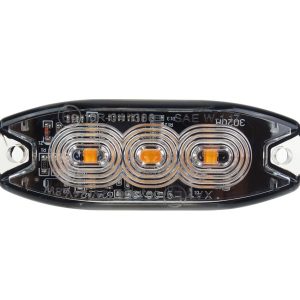 Lámpara Estroboscópica Plana Slim Amber Grill Mount Flash Light 3x3W LED R65 R10 12/24V IP67