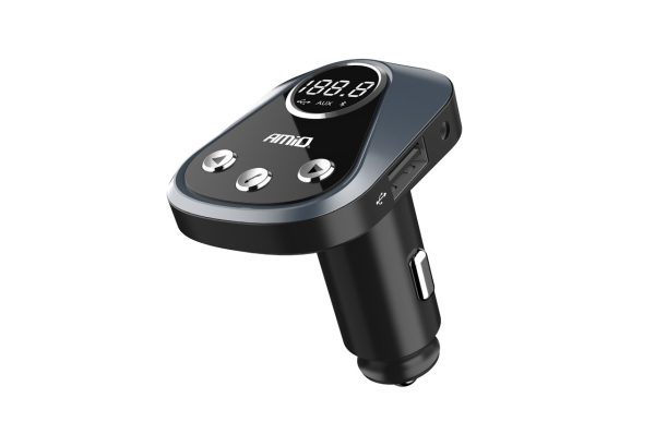 Bluetooth Transmisor FM con cargador 2,4A + APP Localizador de coche y chequeador de volataje de batería BT-02