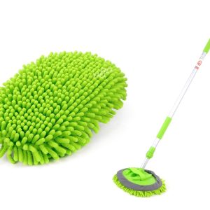 Cepillo para lavado de coche en microfibra "CHENILLE" con conector de agua 145-247cm