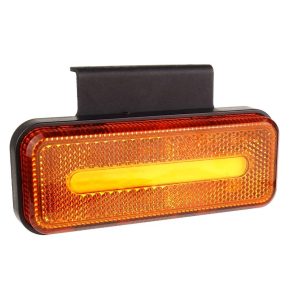 Piloto LED lateral catadriópico, rectangular, ámbar, con portalámparas universal- OM-02-O
