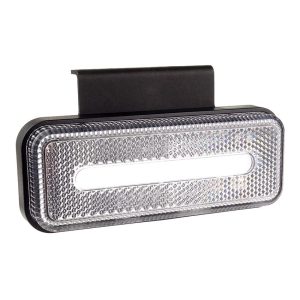 Piloto LED lateral catadriópico, rectangulat luz blanca con portalámparas universal- OM-02-W