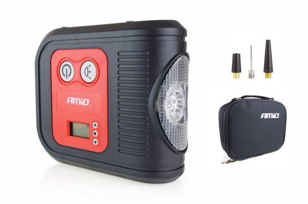 Compresor de aire con manómetro digital y linterna LED 12V Acomp-10
