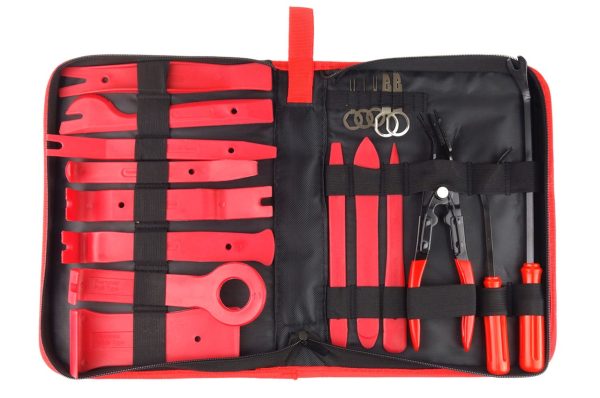 Herramientas para extraer tapicería 16 elementos con bolsa