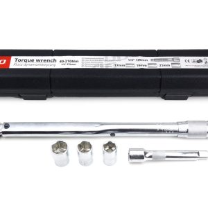 Llave dinamométrica torque con terminales 17/19/21 mm 40-210 Nm