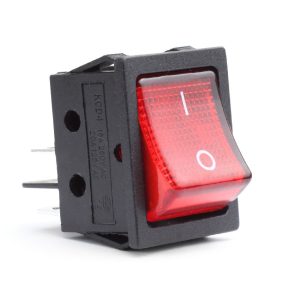 Interruptor rectangular rojo 12V/230V (iluminación) BU02
