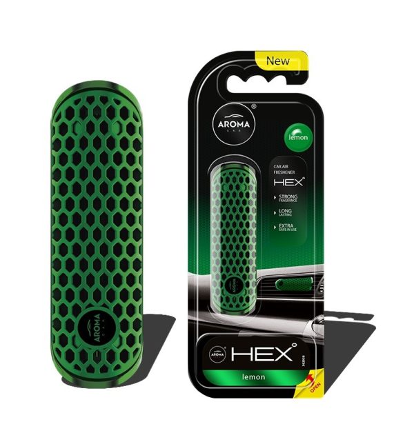 Ambientador para coche AROMA FANCY SHAPES POLYMER HEX Lemon