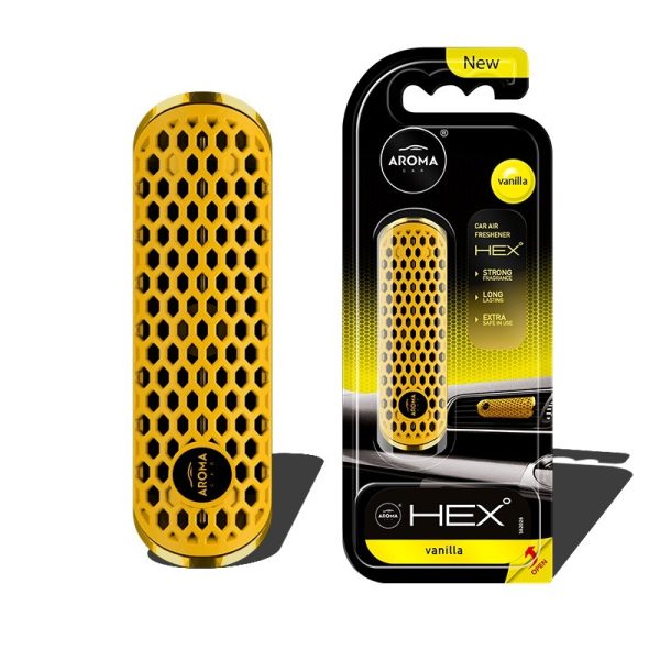 Ambientador para coche AROMA FANCY SHAPES POLYMER HEX Vainilla
