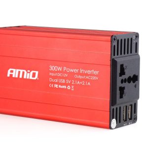 Convertidor (invertidor) AMiO 12V/230V 300W/600W 2xUSB PI03