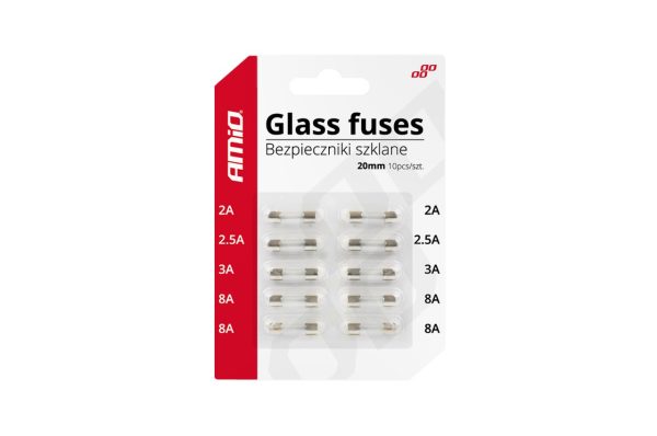 10 unid. Fusibles de Cristal mini (20mm)