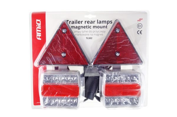 Kit magnético de piloto trasero LED con triángulo catadriópico para remolques TLS02