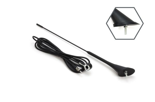 Antena para Coche 40cm 5mm adaptor 3m cord ANT07