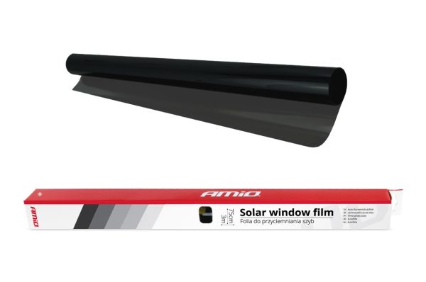 Lámina- película de tinte lunas- Super Dark Black (Negro Super Obscuro) 0,75x3m (5%)