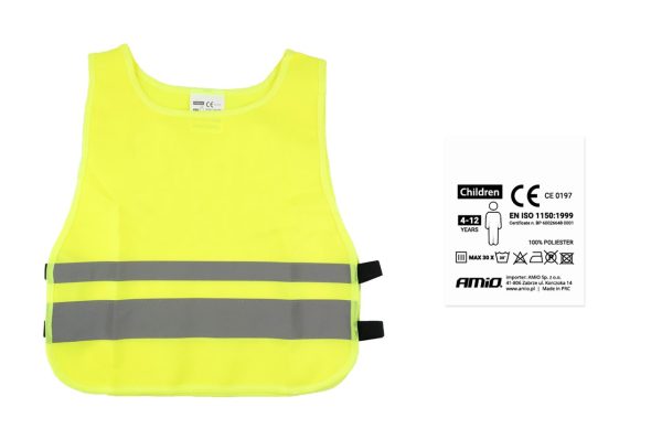 Chaleco de seguridad amarillo para ni?os SVK-03 posee certificado