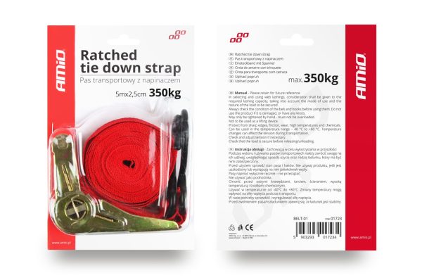 Correa de Transporte con Clavija de Tire 5 m 2,5 cm 350 kg- BELT-01