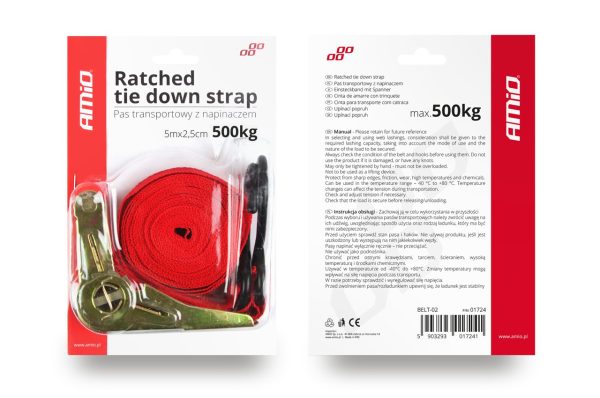 Correa de Transporte con Clavija de Tire 5 m 2,5 cm 500 kg- BELT-02