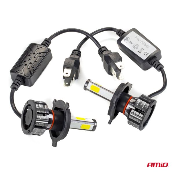 Bombilla Luz de Cruce LED Headlamp H4 COB 4Side AMiO