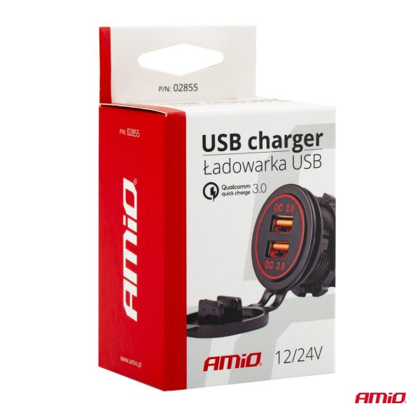 Cargador impermeable 2xUSB 12/24V MOD-05