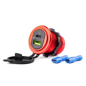 Cargador impermeble USB+USB-C 12/24V MOD-09