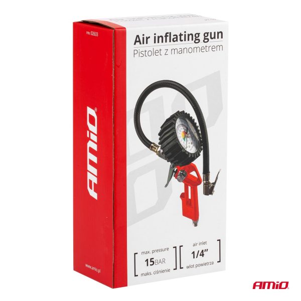 Pistola de compresor de aire con manómetro 15 BAR PT-15