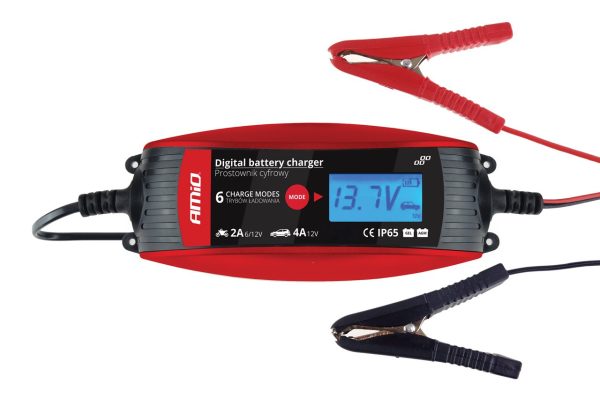 Cargador de Batería Digital 6V/12V - 2A/4A - DVL DBC-4A