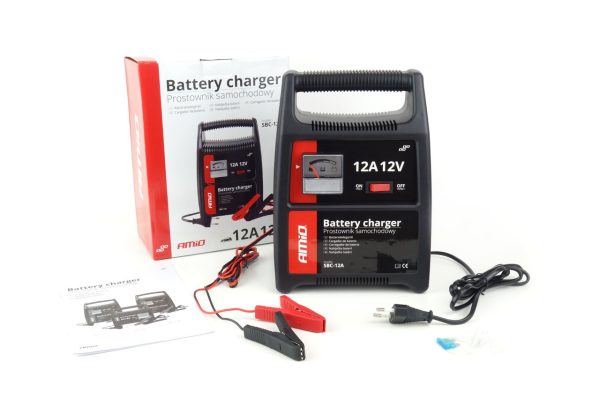Cargador para batería con indicador (fusíble) 12A, 12V AMiO SBC-12A