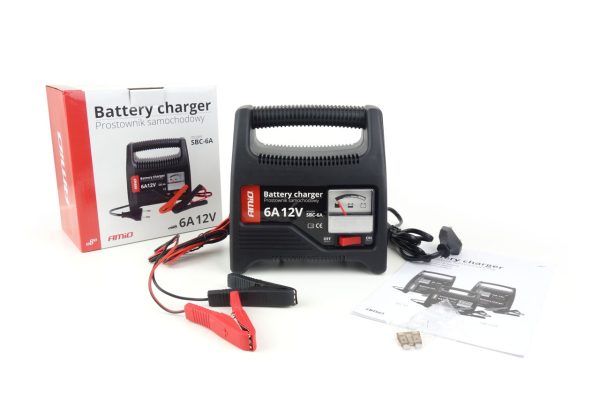 Cargador para batería con indicador (fusíble) 6A, 12V AMiO SBC-6A