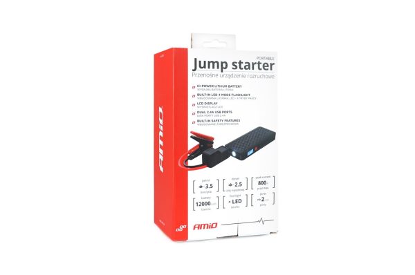 Cargador/ Arrancador Portable de baterías con Powerbank 12V 4Ah 800A SJ02