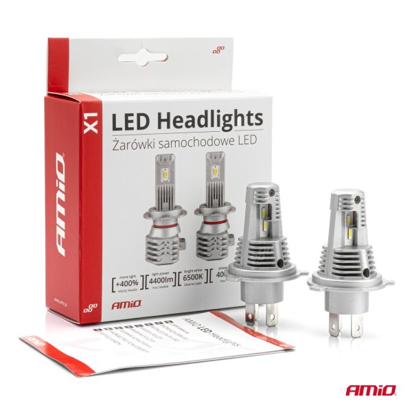 Bombilla Luz de Cruce LED Headlamp H4 X1 Series AMiO