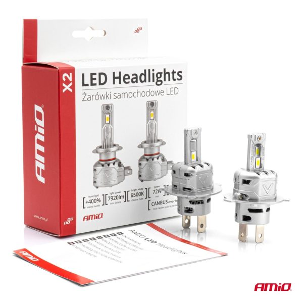 Bombilla Luz de Cruce LED Headlamp H4 X2 Series AMiO