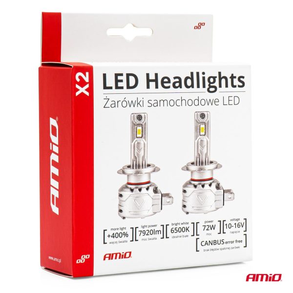 Bombilla Luz de Cruce LED Headlamp H7 X2 Series AMiO