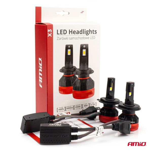 Bombilla Luz de Cruce LED Headlamp H4 X3 Series AMiO