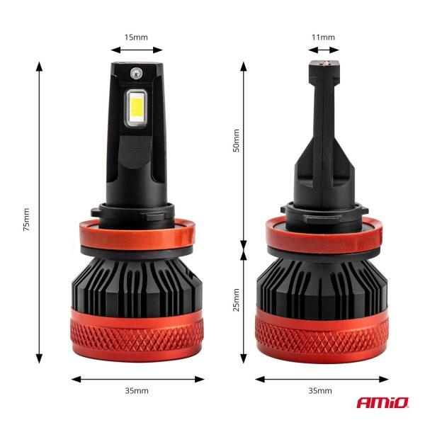 Bombilla Luz de Cruce LED Headlamp H8/H9/H11 X3 Series AMiO