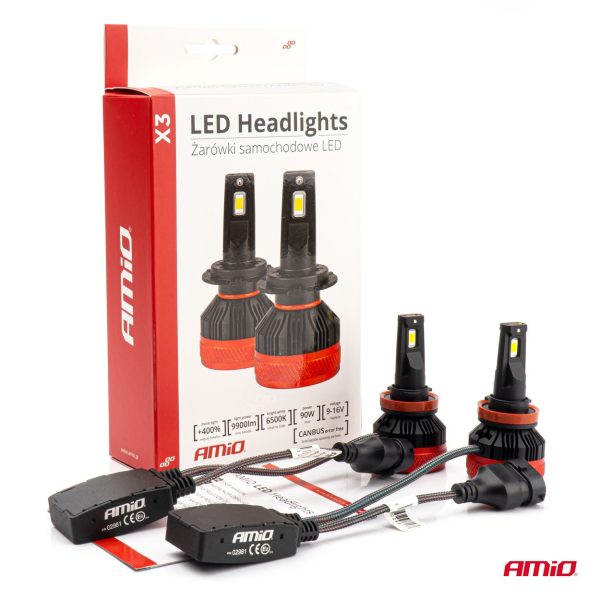 Bombilla Luz de Cruce LED Headlamp H8/H9/H11 X3 Series AMiO