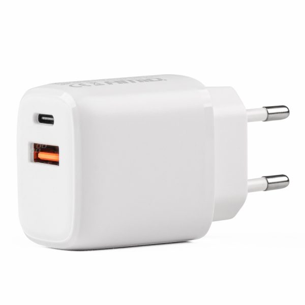 Cargador de pared PRO-09 USB+USB-C 20W Quick Charge 230V